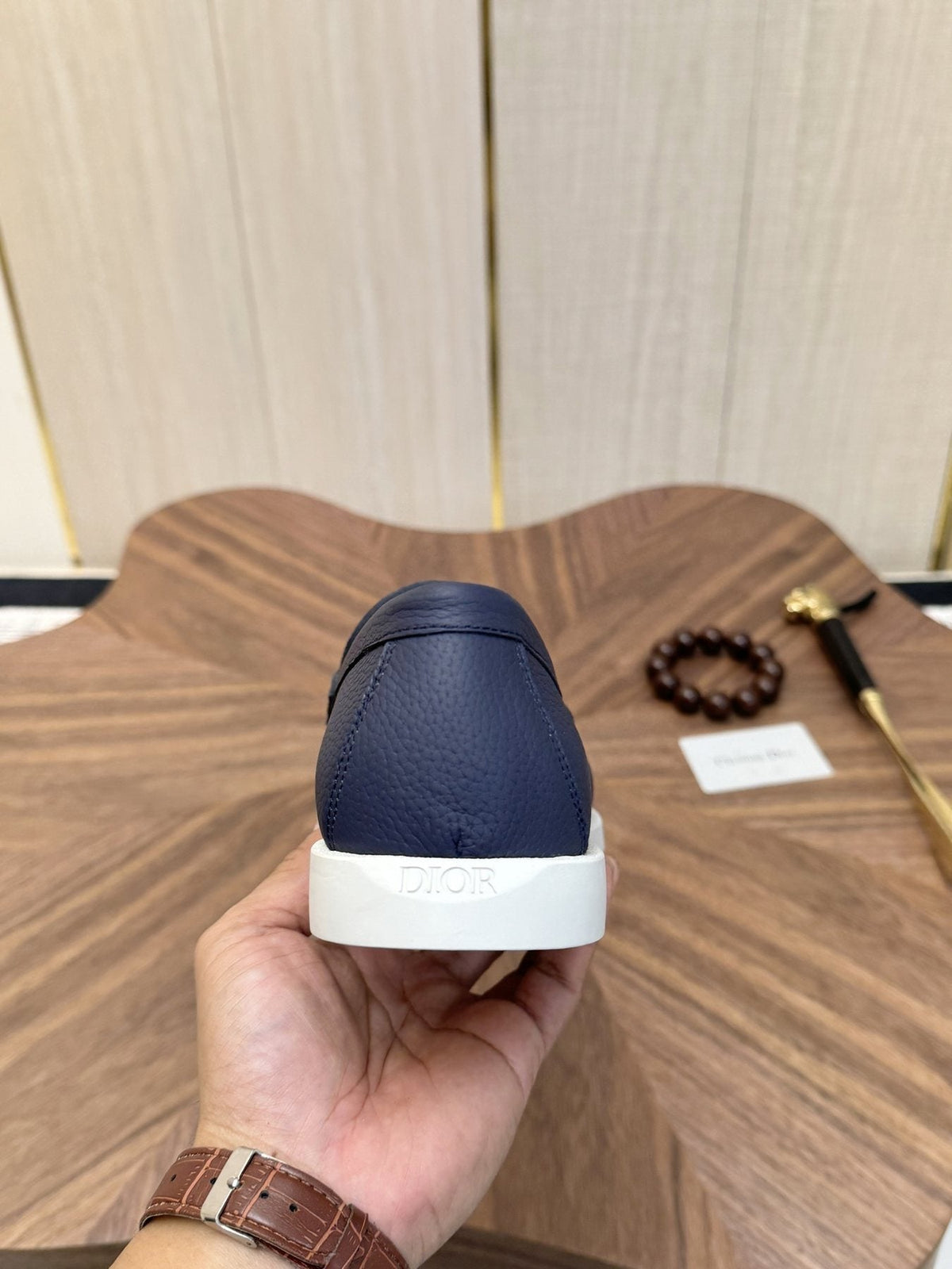 Dior Men's Contrast-Sole Slip-On Loafers — back