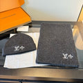 Louis Vuitton Rib-Knit Scarf & Beanie Set — front