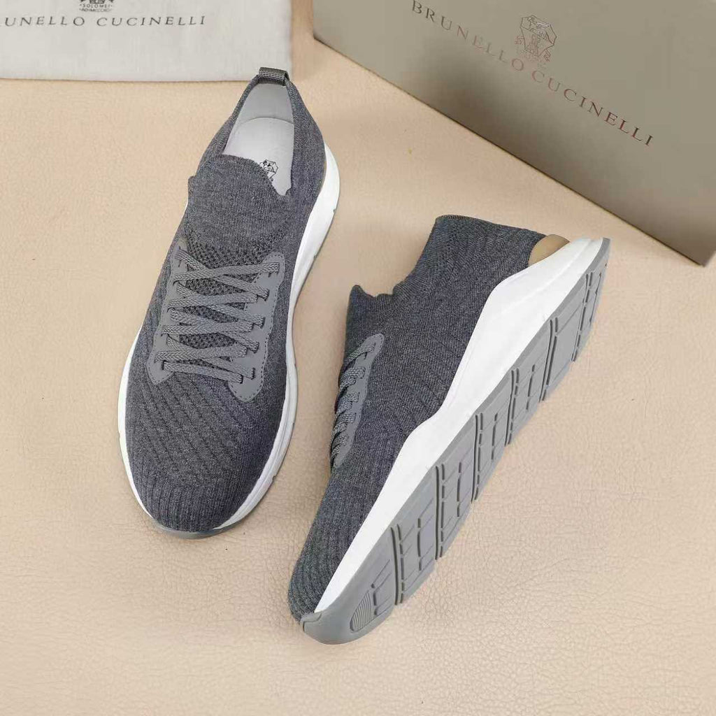 Brunello Cucinelli Men's Knit Sneakers — front